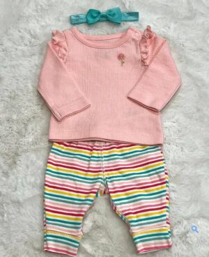 Baby trousers and pink t-shirt